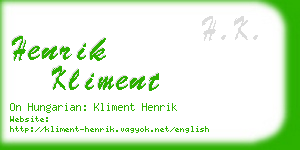 henrik kliment business card